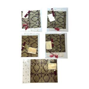 5 Victoria Secret vintage Gift Box Wrapping Tissue Paper Tassel Ribbon Gold